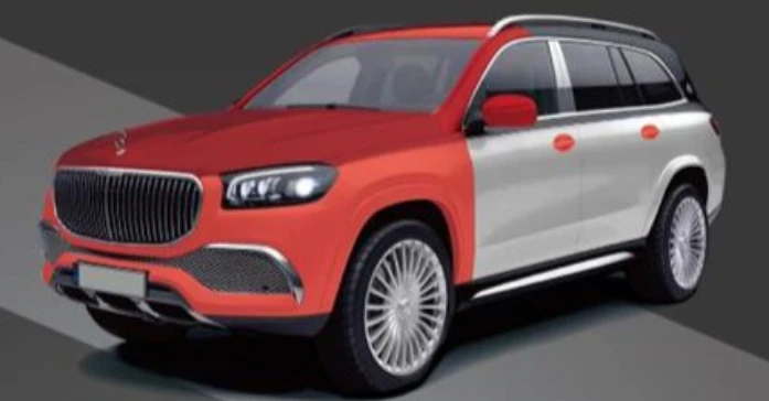 BMW illustration with full front paint protection film coverage highlighted red